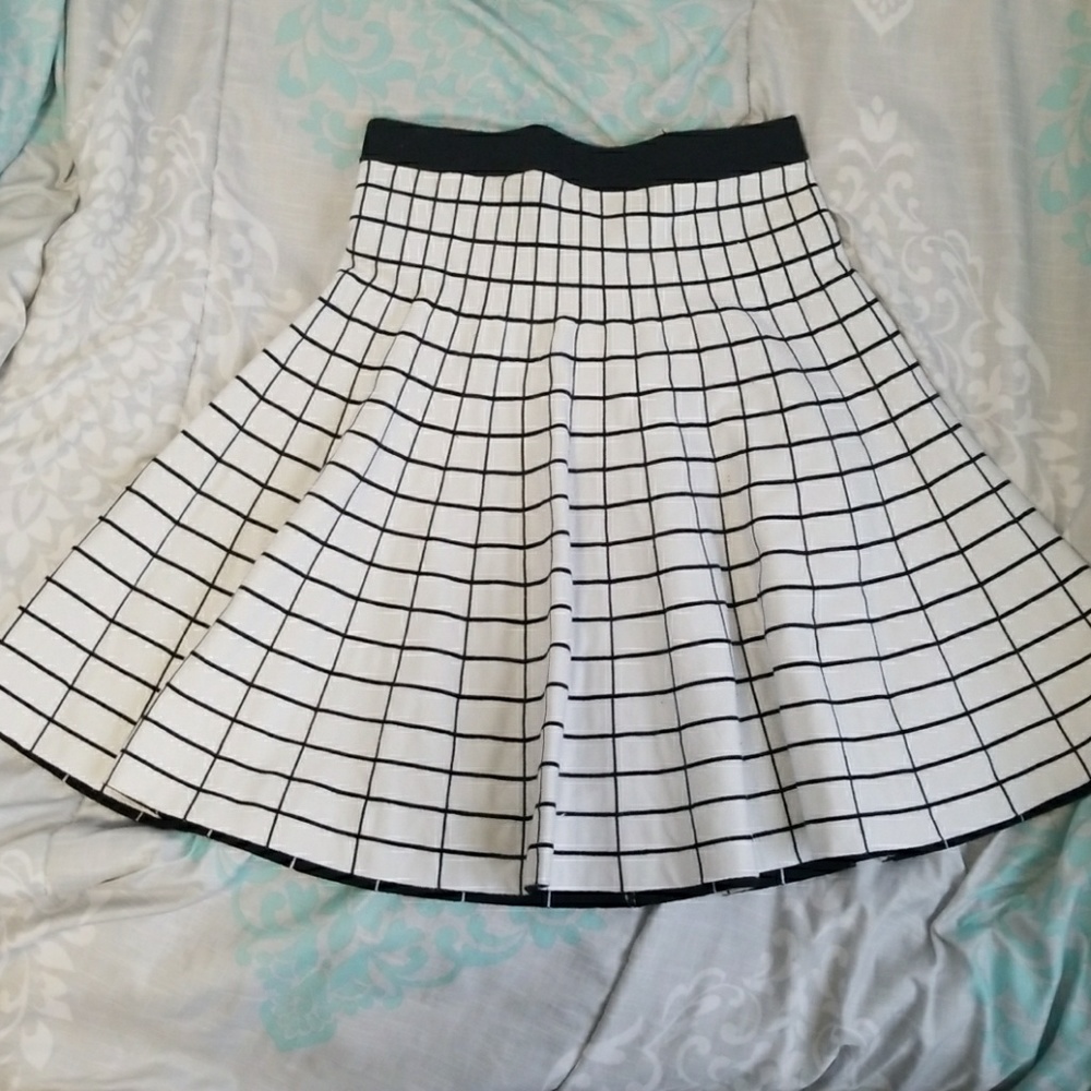 Black and white grid skirt